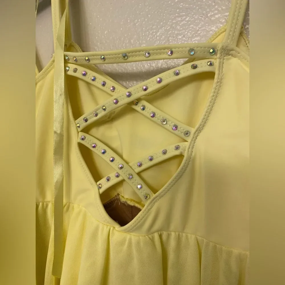 Revolution solo custom Dance Costume pale RC25739 GOODBYE YELLOW BRICK ROAD LC